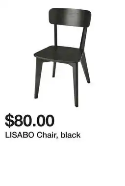 Ikea LISABO Chair, black offer