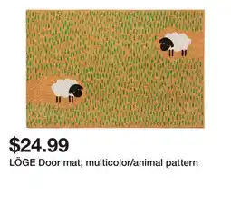 Ikea LÖGE Door mat, multicolor/animal pattern offer