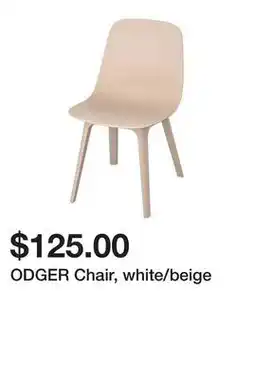 Ikea ODGER Chair, white/beige offer