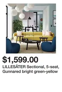 Ikea LILLESÄTER Sectional, 5-seat, Gunnared bright green-yellow offer