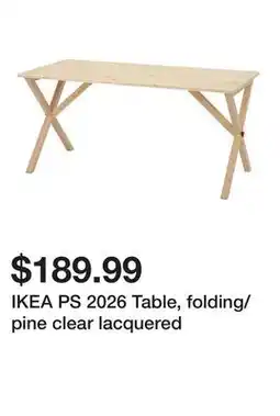 Ikea IKEA PS 2026 Table, folding/pine clear lacquered offer