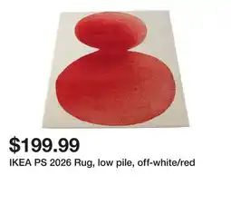 Ikea IKEA PS 2026 Rug, low pile, off-white/red offer