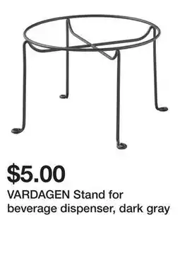 Ikea VARDAGEN Stand for beverage dispenser, dark gray offer