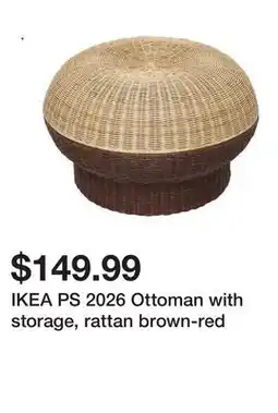 Ikea IKEA PS 2026 Ottoman with storage, rattan brown-red offer