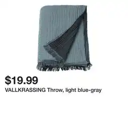 Ikea VALLKRASSING Throw, light blue-gray offer