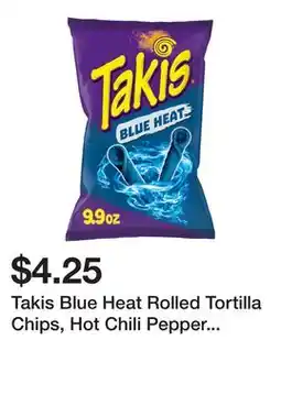 Five Below Takis Blue Heat Rolled Tortilla Chips, Hot Chili Pepper Artificially Flavored, 9.9oz Bag offer
