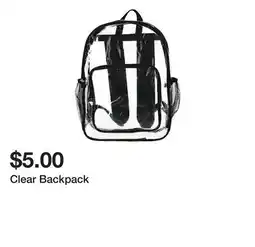 Five Below Clear Backpack offer