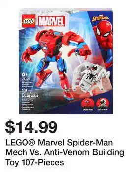 Five Below LEGO Marvel Spider-Man Mech Vs. Anti-Venom Building Toy 107-Pieces offer