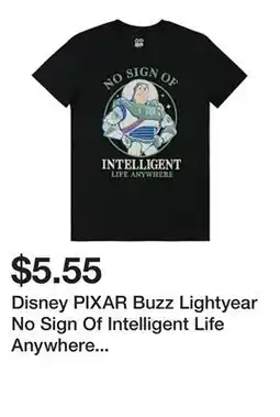 Five Below Disney PIXAR Buzz Lightyear No Sign Of Intelligent Life Anywhere Graphic Tee offer