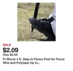 Tractor Supply Company Fi-Shock 4 ft. Step-In Fence Post for Fence Wire and Polytape Up to 2 in. W, Black offer