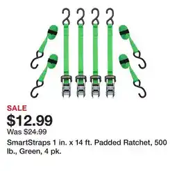 Tractor Supply Company SmartStraps 1 in. x 14 ft. Padded Ratchet, 500 lb., Green, 4 pk offer