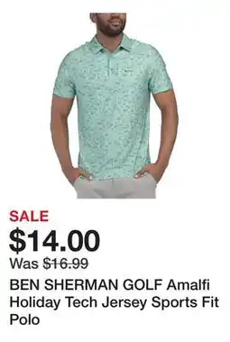 Marshalls BEN SHERMAN GOLF Amalfi Holiday Tech Jersey Sports Fit Polo offer