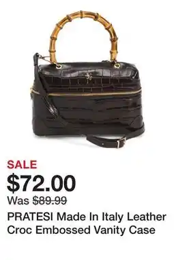 Marshalls PRATESI Made In Italy Leather Croc Embossed Vanity Case offer