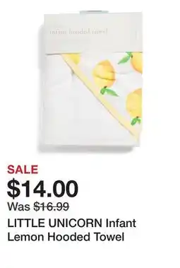 Marshalls LITTLE UNICORN Infant Lemon Hooded Towel offer