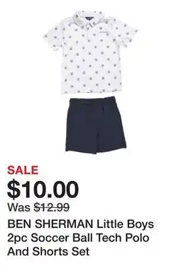 Marshalls BEN SHERMAN Little Boys 2pc Soccer Ball Tech Polo And Shorts Set offer