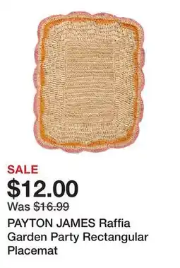 Marshalls PAYTON JAMES Raffia Garden Party Rectangular Placemat offer