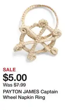 Marshalls PAYTON JAMES Captain Wheel Napkin Ring offer