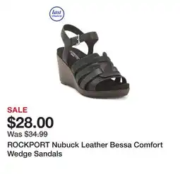 Marshalls ROCKPORT Nubuck Leather Bessa Comfort Wedge Sandals offer