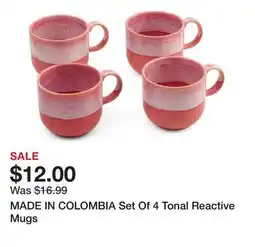 Marshalls MADE IN COLOMBIA Set Of 4 Tonal Reactive Mugs offer