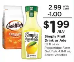 Pick'n Save Simply Fruit Drink or Ade offer