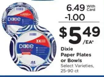 Pick'n Save Dixie Paper Plates or Bowls offer