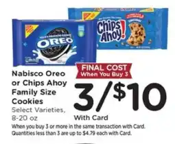 Pick'n Save Nabisco Oreo or Chips Ahoy Family Size Cookies offer