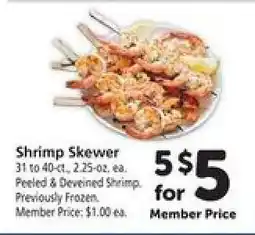 Safeway Shrimp Skewer offer