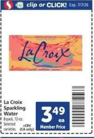 Safeway La Croix Sparkling Water offer