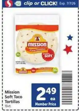 Safeway Mission Soft Taco Tortillas offer