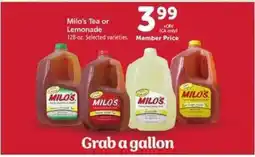 Safeway Milo's Tea or Lemonade offer