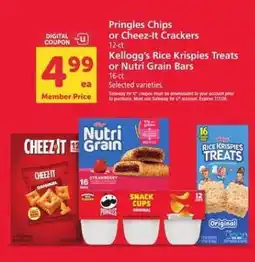 Safeway Pringles Chips or Cheez-It Crackers offer