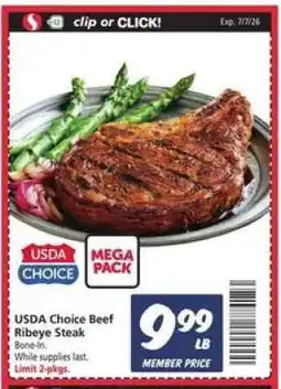Safeway USDA Choice Beef Ribeye Steak offer