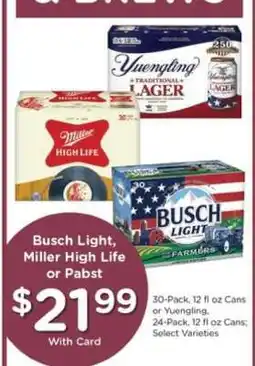Pick'n Save Busch Light, Miller High Life or Pabst offer
