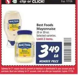 Safeway Best Foods Mayonnaise offer