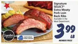 Safeway Signature SELECT Extra Meaty Pork Loin Back Ribs offer