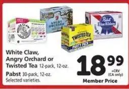 Safeway White Claw, Angry Orchard or Twisted Tea offer