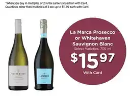 Pick'n Save La Marca Prosecco or Whitehaven Sauvignon Blanc offer