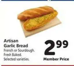Safeway Artisan Garlic Bread offer