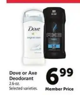 Safeway Dove or Axe Deodorant offer