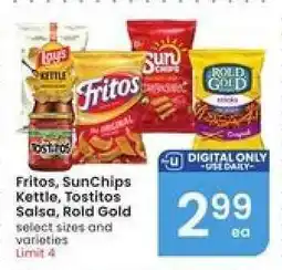 Albertsons Fritos, SunChips Kettle, Tostitos Salsa, Rold Gold offer