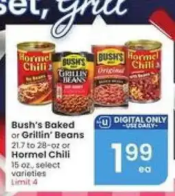 Albertsons Bush's Baked or Grillin' Beans or Hormel Chili offer