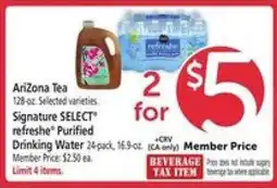 Safeway Signature Select Refreshe Purified Drinking Water offer