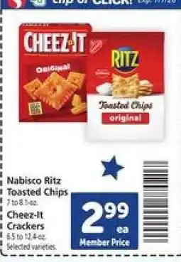 Safeway Nabisco Ritz Toasted Chips & Cheez-It Crackers offer