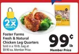 Safeway Foster Farms Fresh & Natural Chicken Leg Quarters offer