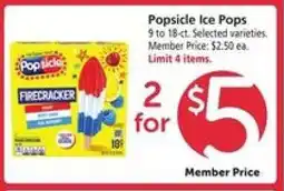 Safeway Popsicle Ice Pops offer