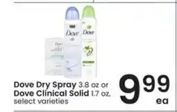 Albertsons Dove Dry Spray or Dove Clinical Solid offer