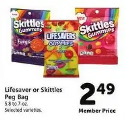 Safeway Lifesaver or Skittles Peg Bag offer
