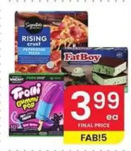 Albertsons Signature Select Rising Crust Pepperoni Pizza, FatBoy Ice Cream Sandwiches, Trolli Gummi Pops offer