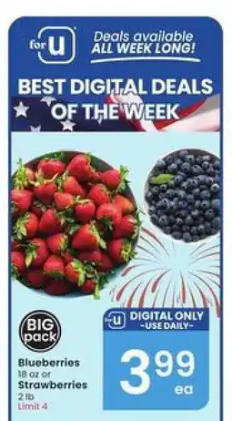 Albertsons Blueberries or Strawberries offer