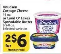 Albertsons Knudsen Cottage Cheese or Land O' Lakes Spreadable Butter offer